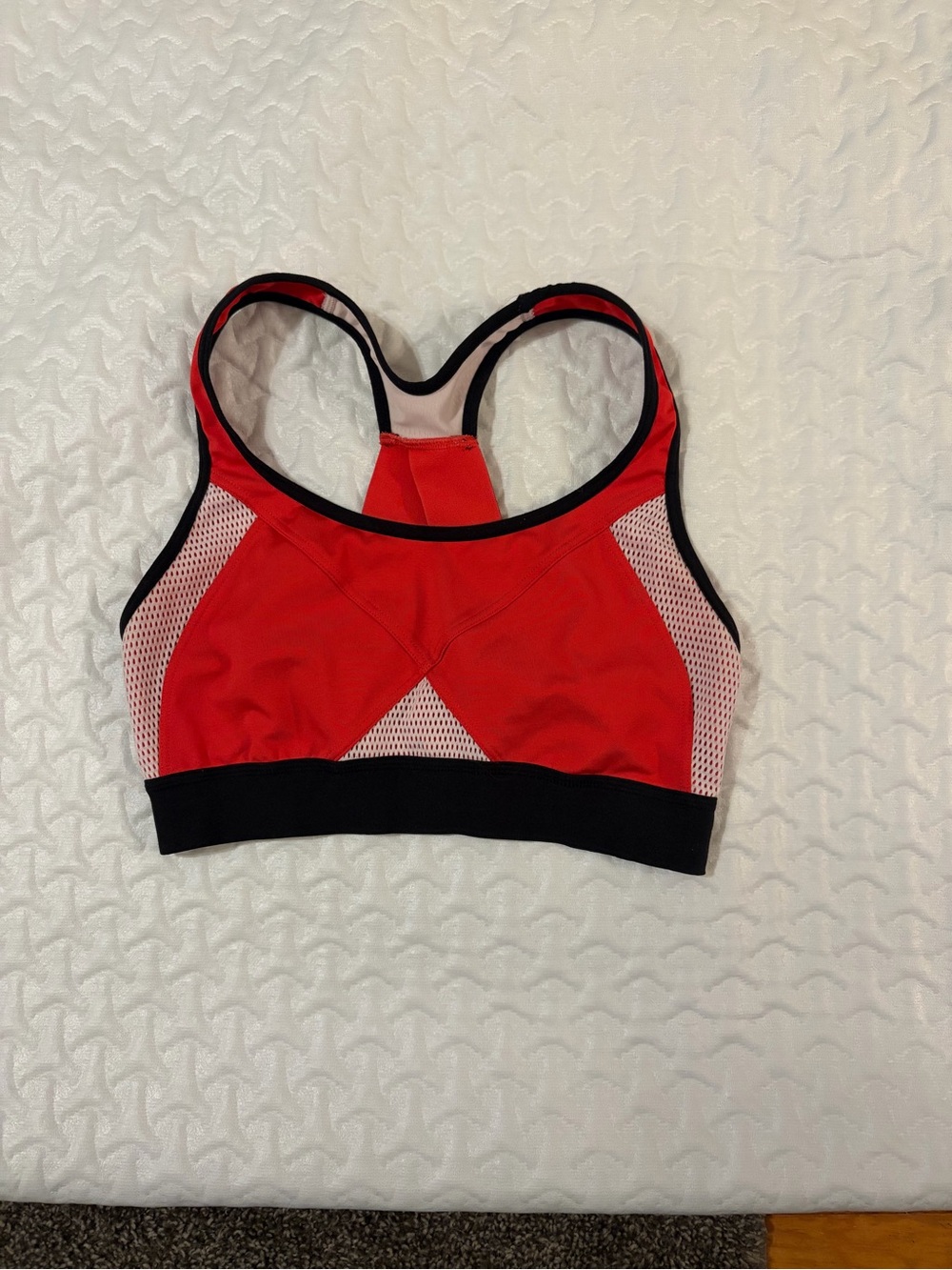Champion Red and Black Racerback Mesh Sports Bra